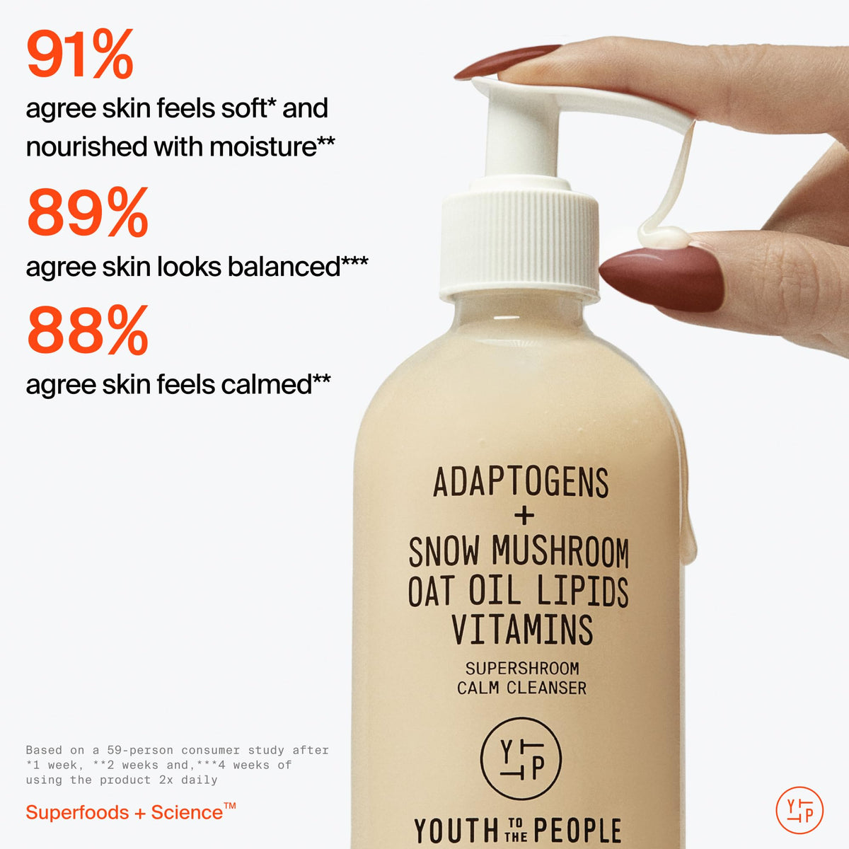 Youth To The People snow mushroom visual representing long-lasting hydration