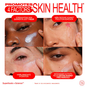 Youth To The People under makeup comparison showing no white cast benefit