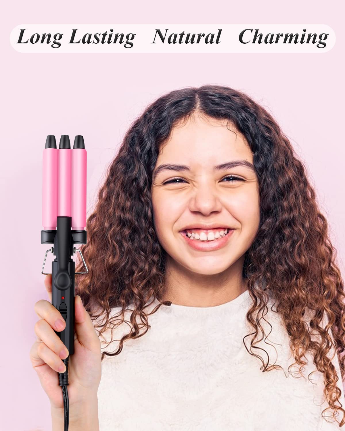 Youuish result showing tight beachy waves and textured finish on medium hair