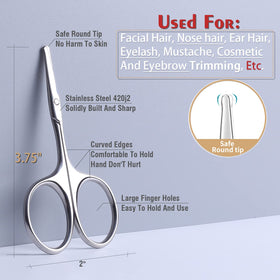 YOUYISI close-up of rounded stainless blades, safe precise trimming benefit