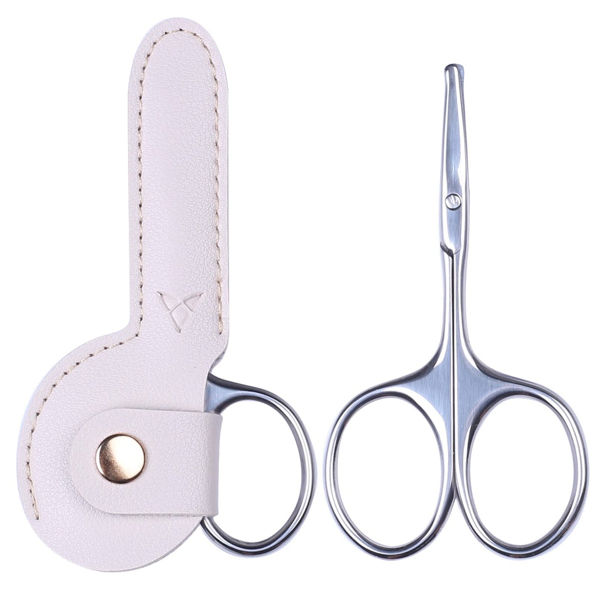 YOUYISI front packaging showing pink mini scissors and PU case, easy travel storage
