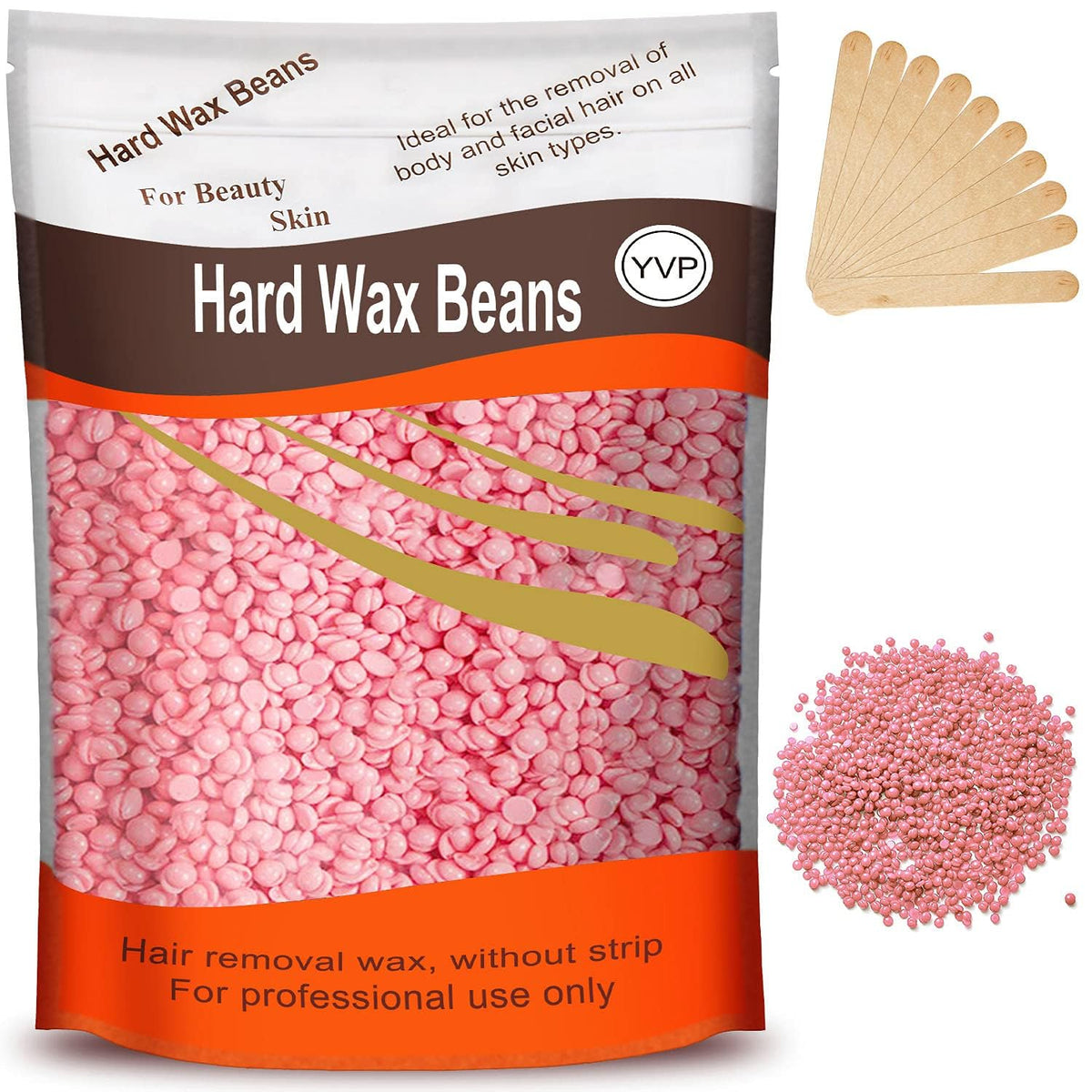 Yovanpur front pouch showing product packaging and clear benefit for at-home waxing