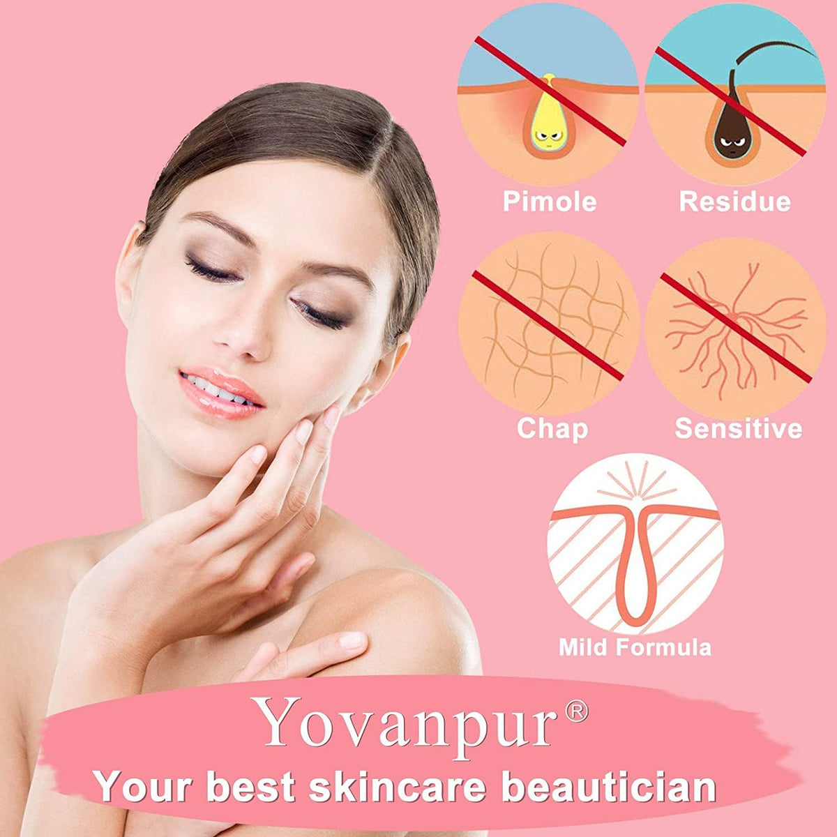 Yovanpur ingredient label with carnauba wax noted to emphasize gentle, luxury formula