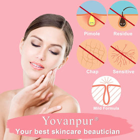 Yovanpur ingredient label with carnauba wax noted to emphasize gentle, luxury formula