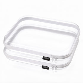 YQBRAO front view showing clear hard shell and tidy storage benefit