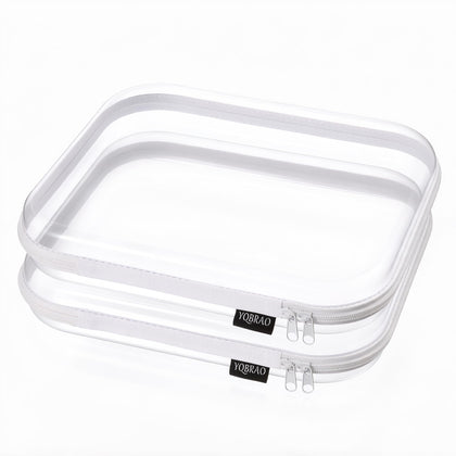 YQBRAO front view showing clear hard shell and tidy storage benefit