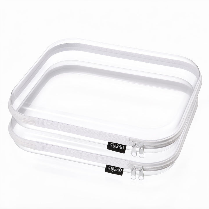 YQBRAO front view showing clear hard shell and tidy storage benefit