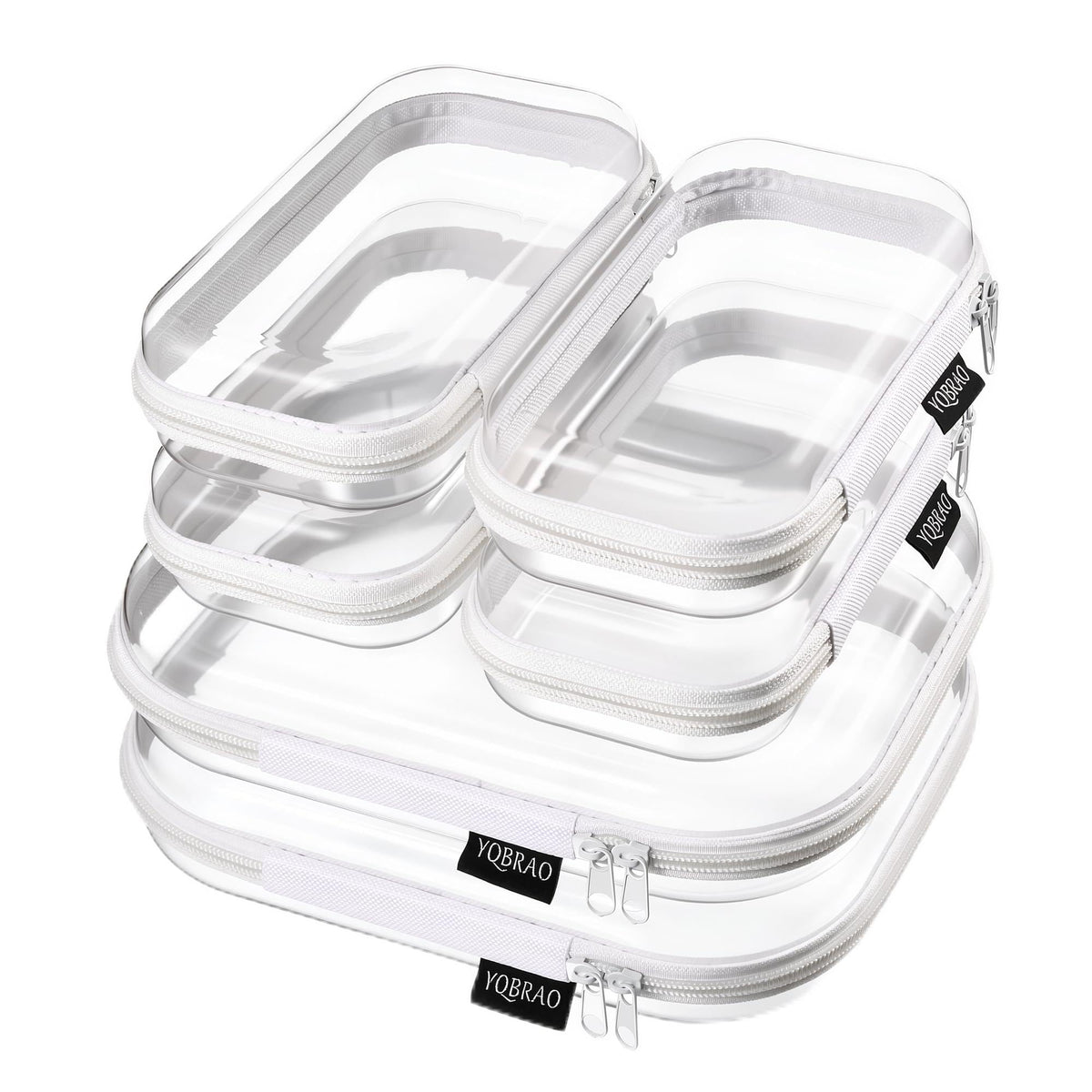 YQBRAO front view of full 6-pack clear organizer, shows organization benefit