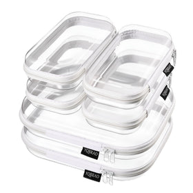 YQBRAO front view of full 6-pack clear organizer, shows organization benefit