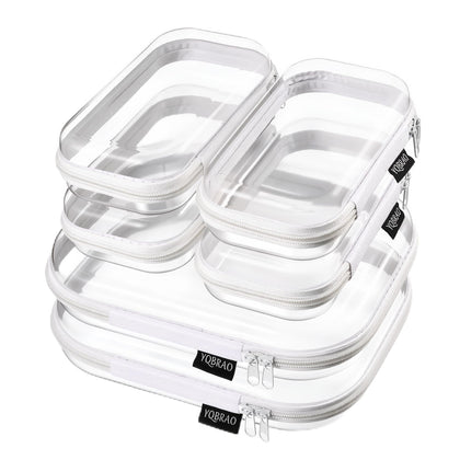 YQBRAO front view of full 6-pack clear organizer, shows organization benefit