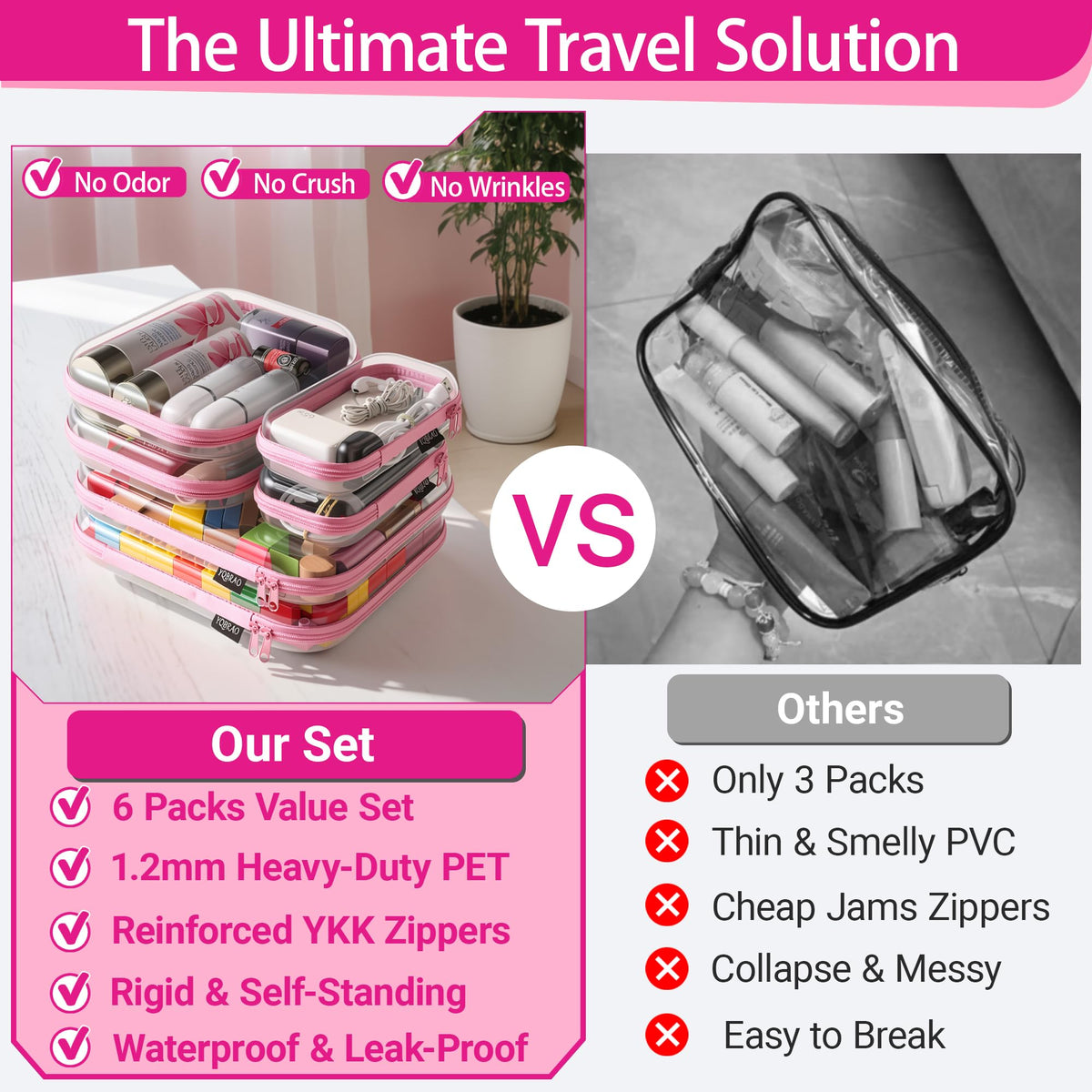 YQBRAO large pouch open with makeup palette inside, protects fragile cosmetics