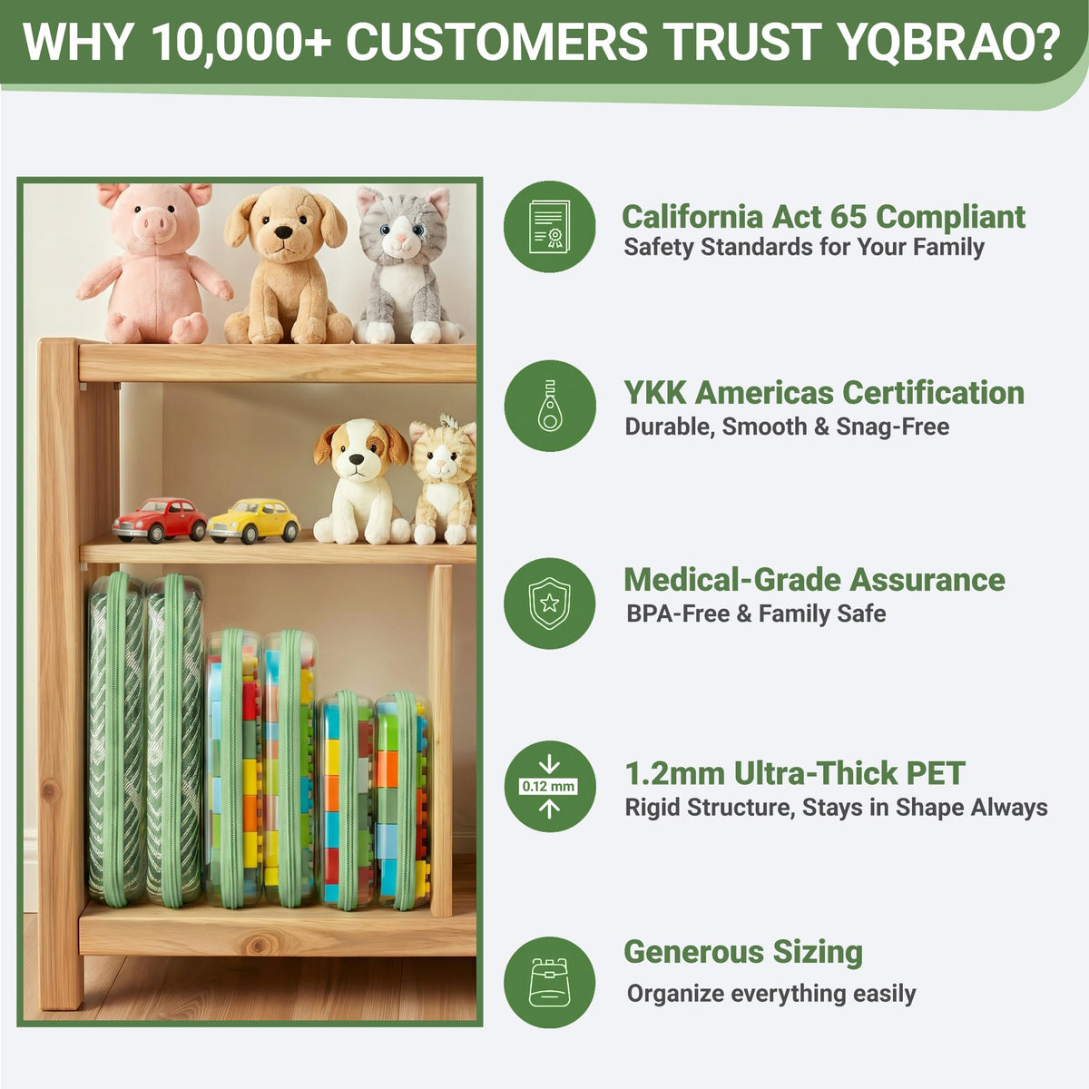 YQBRAO rigid 1.2mm PET edge profile showing crush-resistant construction benefit