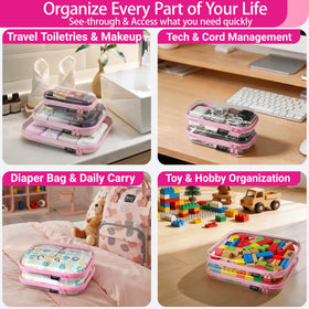 YQBRAO medium pouch with brushes and tubes, easy-access daily organization