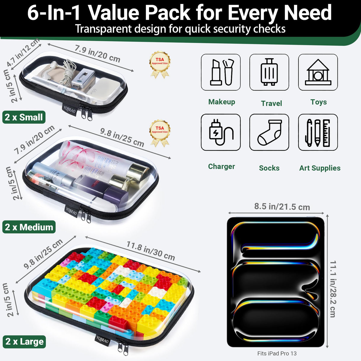 YQBRAO small case with earbuds and SD cards for tidy small-item protection