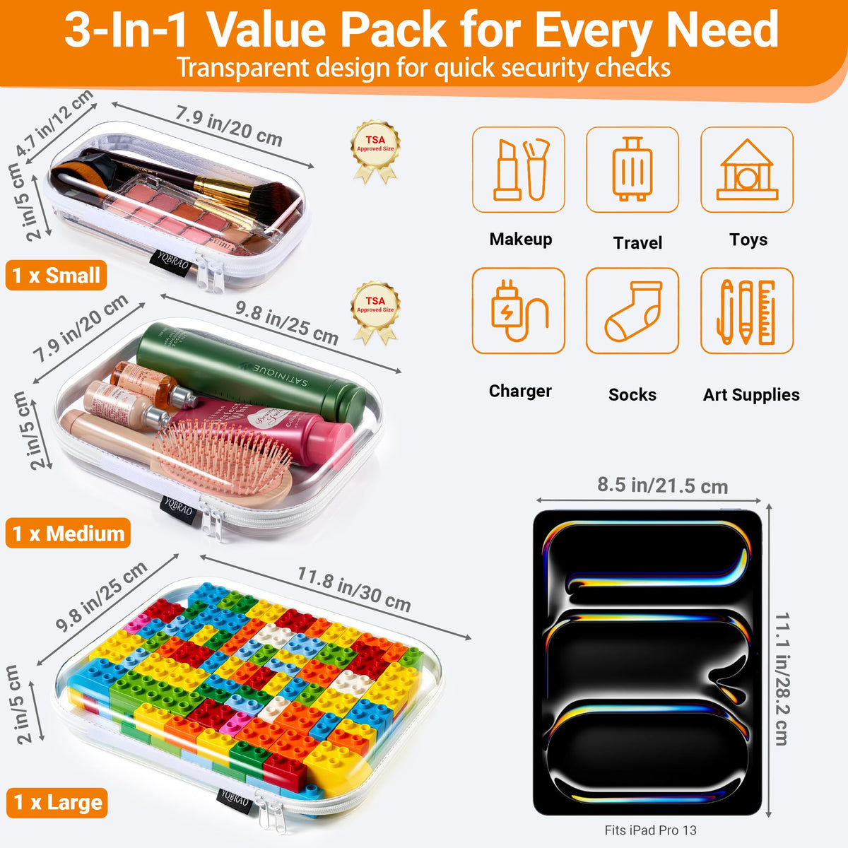 YQBRAO small pouch inside a diaper bag showing quick visibility and tidy organization