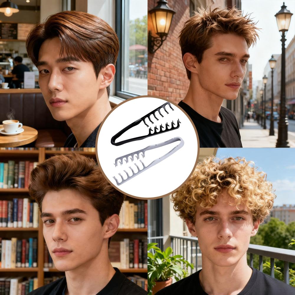 YRAKOZIN comb used on curly hair to create volume and reduce frizz quickly
