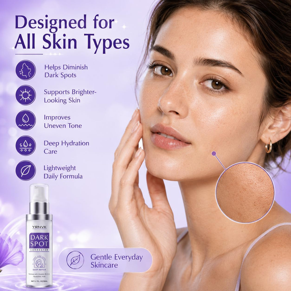 YRNVK applied to hands showing body use and evening skin tone benefit