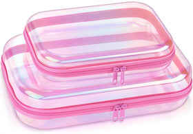 YSHXNX front view of case showing iridescent shell and clear storage benefit