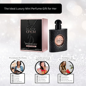 Yves Saint Laurent perfume in evening clutch setting conveying sophisticated night‑out benefit