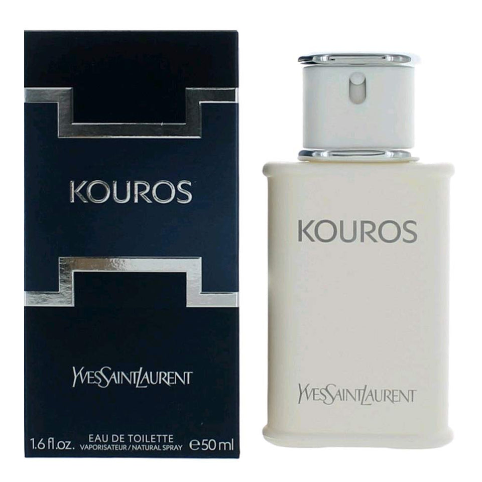 Yves Saint Laurent Kouros front view showing bottle and packaging for confident gifting