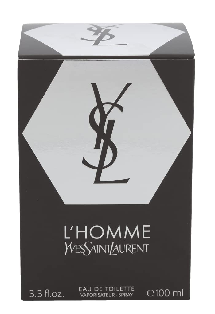 Yves Saint Laurent L'Homme bottle texture and label detail highlighting premium finish