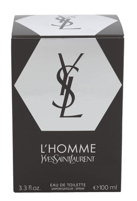 Yves Saint Laurent L'Homme bottle texture and label detail highlighting premium finish
