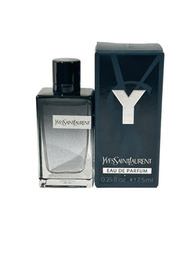 Yves Saint Laurent mini bottle front view showing compact design and sleek branding