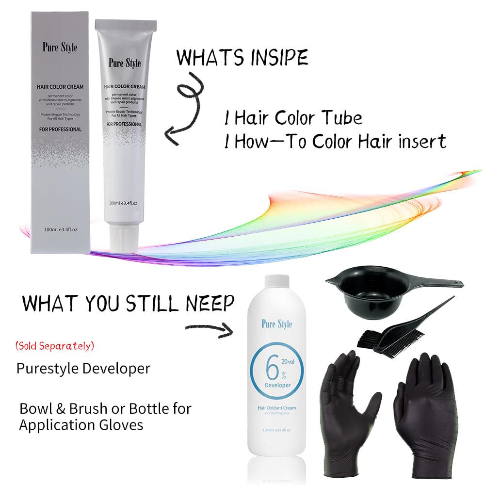 ysnstyle application setup with brush and bowl for neat at-home coloring