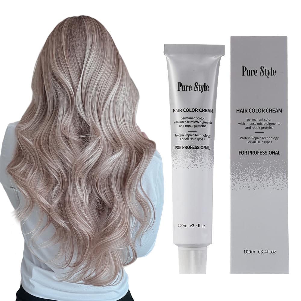 ysnstyle front packaging showing the PureStyle 100ml hair color and benefits