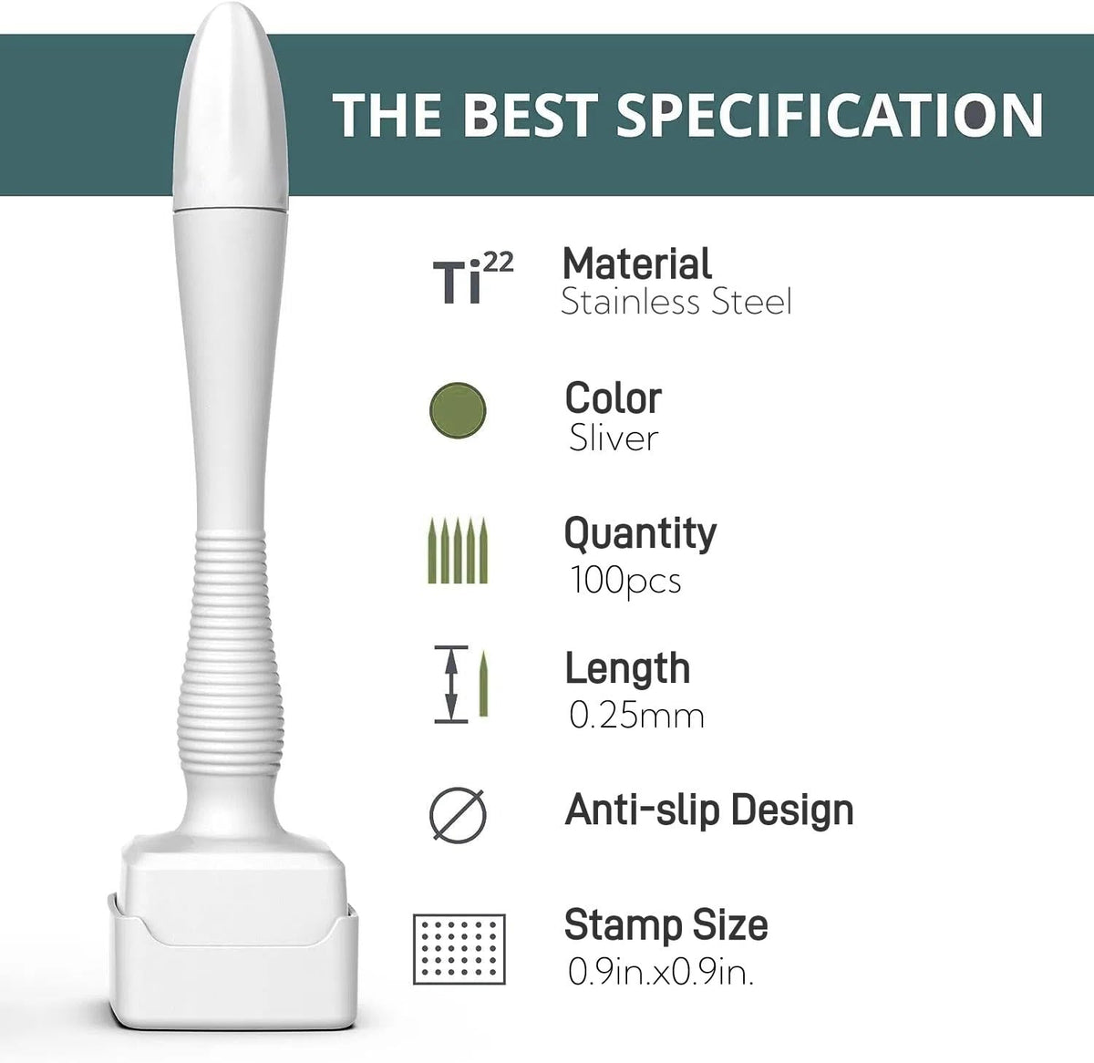 Ysrisny derma stamp needle head detail demonstrating build quality