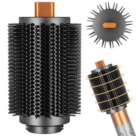 YTCHYYSK front view of brush attachment showing full barrel and benefit of bigger curls