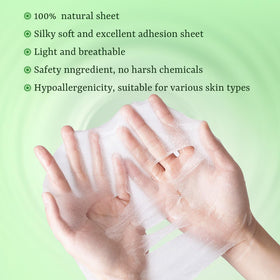 YTRAJU mask applied on model demonstrating soothing coverage and quick calm