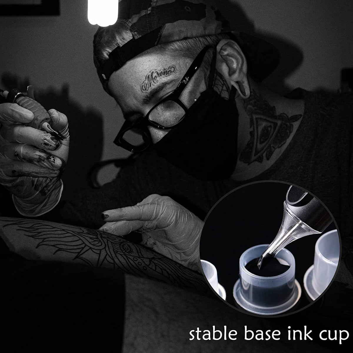 Yuelong kit lifestyle setup arranged on a tattoo station to speed workflow