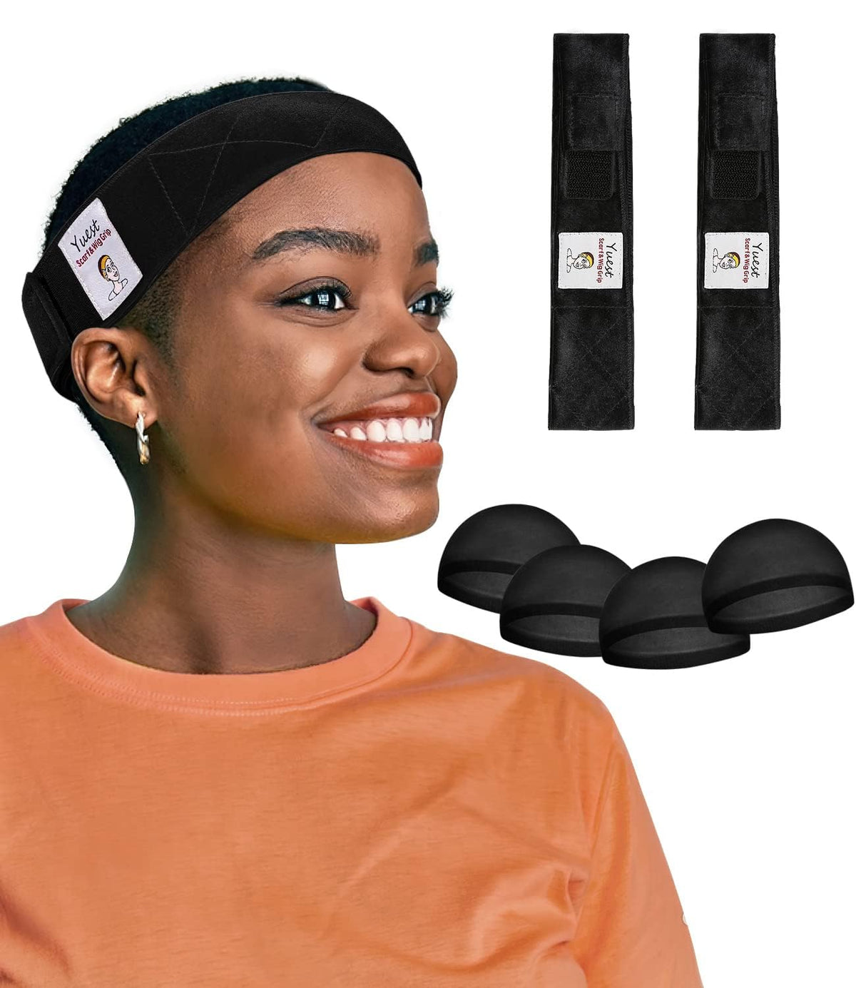 Yuest front packaging showing band and caps with value benefit