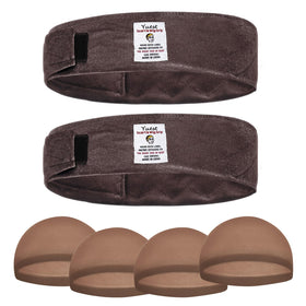 Yuest front view of kit showing bands and caps for secure fit
