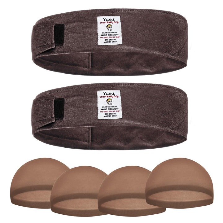 Yuest front view of kit showing bands and caps for secure fit
