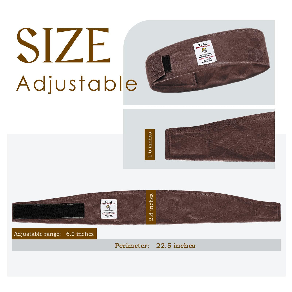 Yuest hook-and-loop detail demonstrating secure no-slip fastening