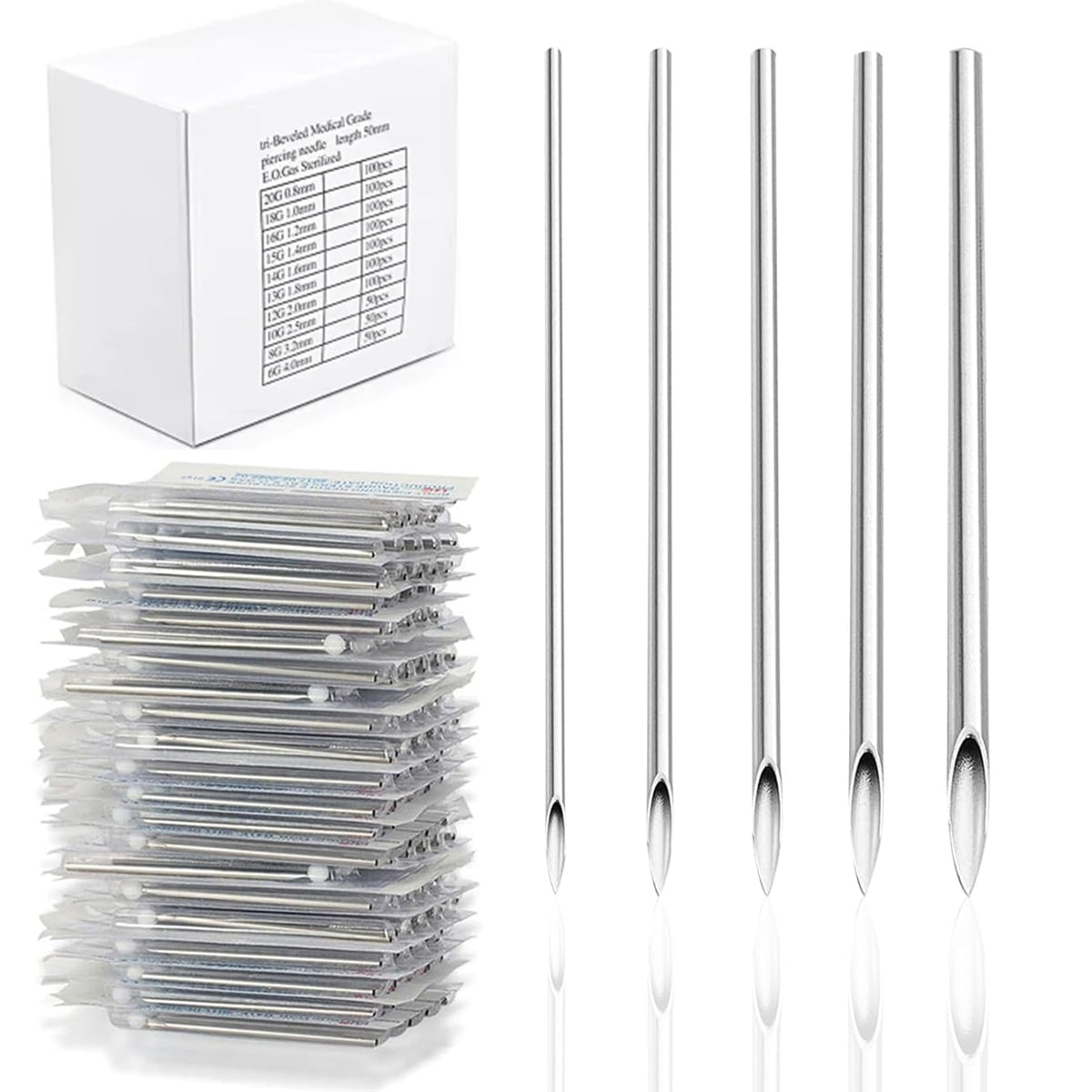 Yugui front packaging showing mixed 12G–20G needles and count