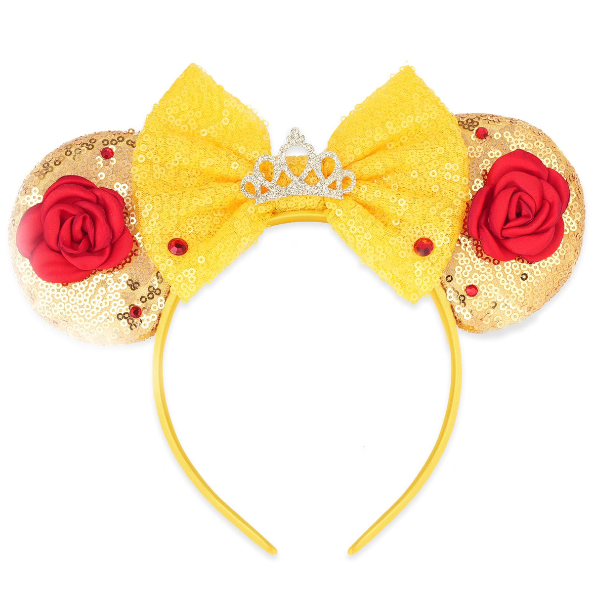 YUNISS front view safflower headband showing glittery ears and balanced fit