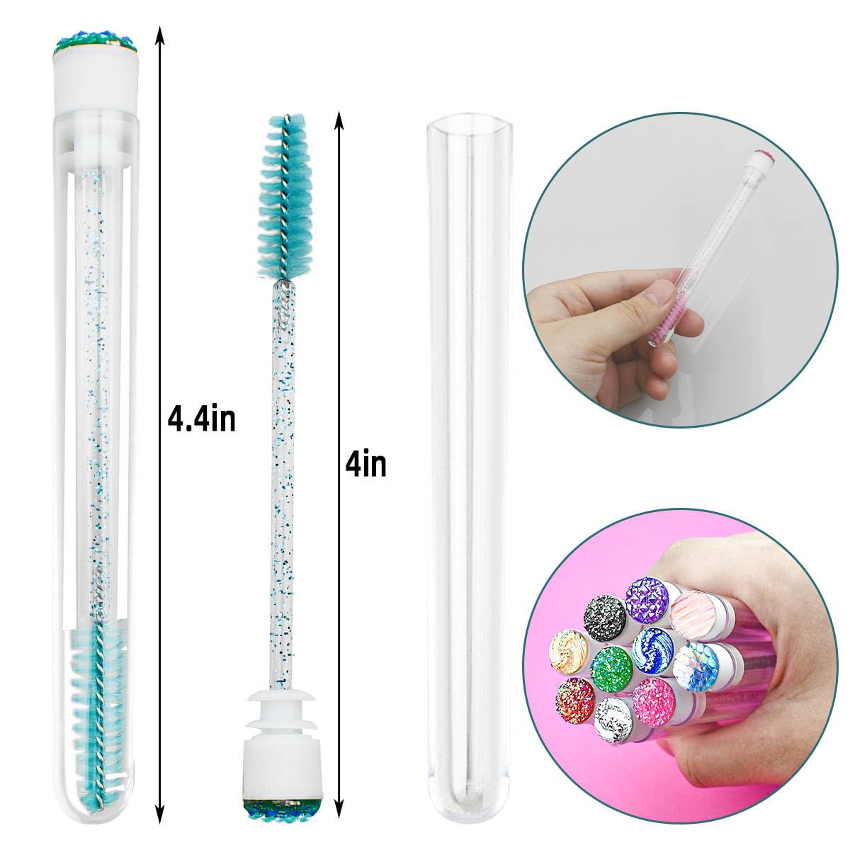 yuntop spoolie applying mascara and separating lashes for precise, clump-free finish