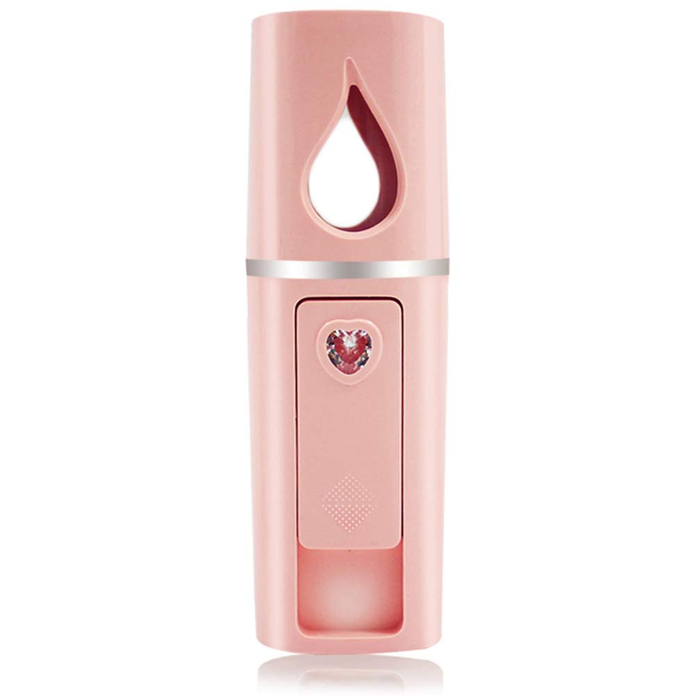 YUNYILAN front view showing compact pink design and nozzle, travel-ready hydration