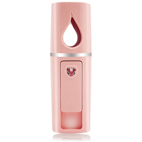 YUNYILAN front view showing compact pink design and nozzle, travel-ready hydration
