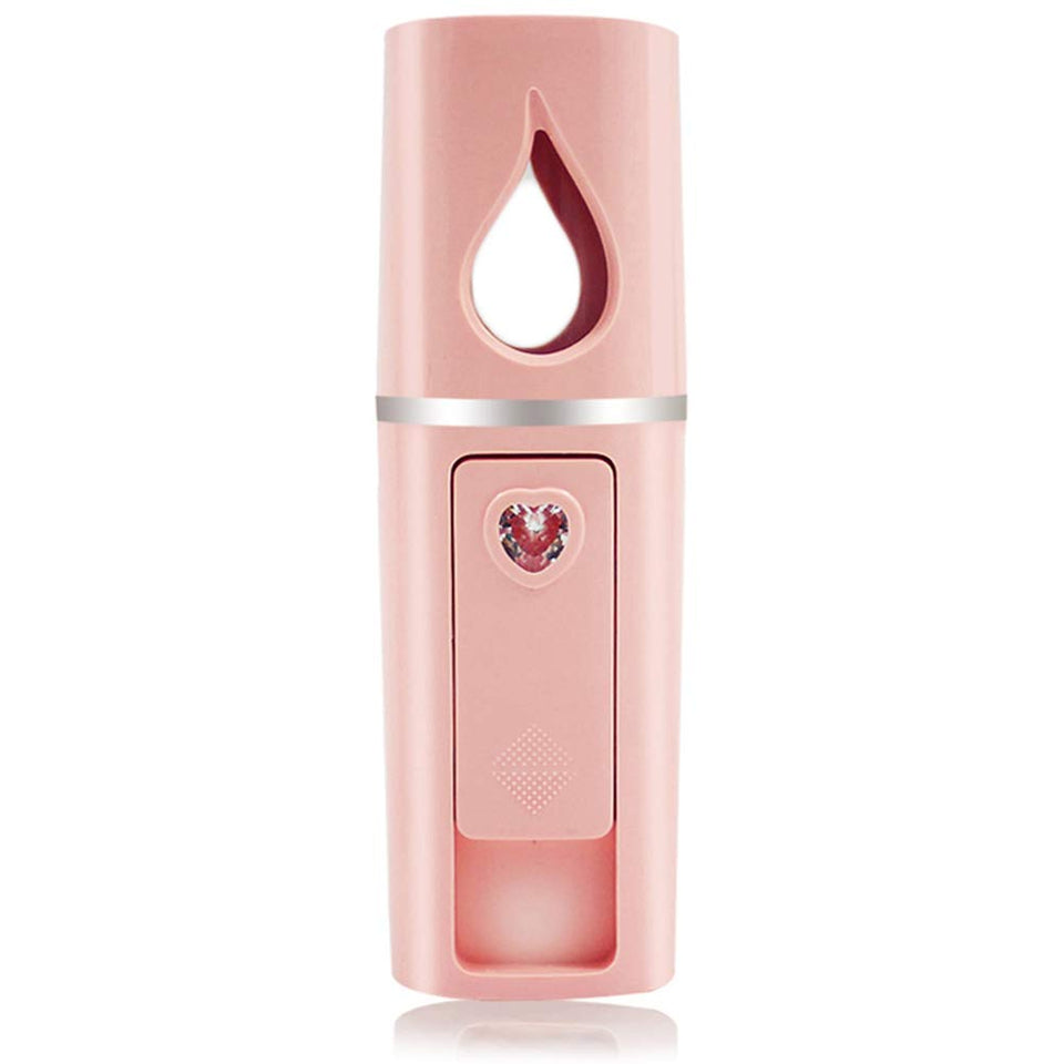 YUNYILAN front view showing compact pink design and nozzle, travel-ready hydration