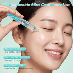 YUOJUNES close-up of ampoule glass and serum texture demonstrating smooth absorption