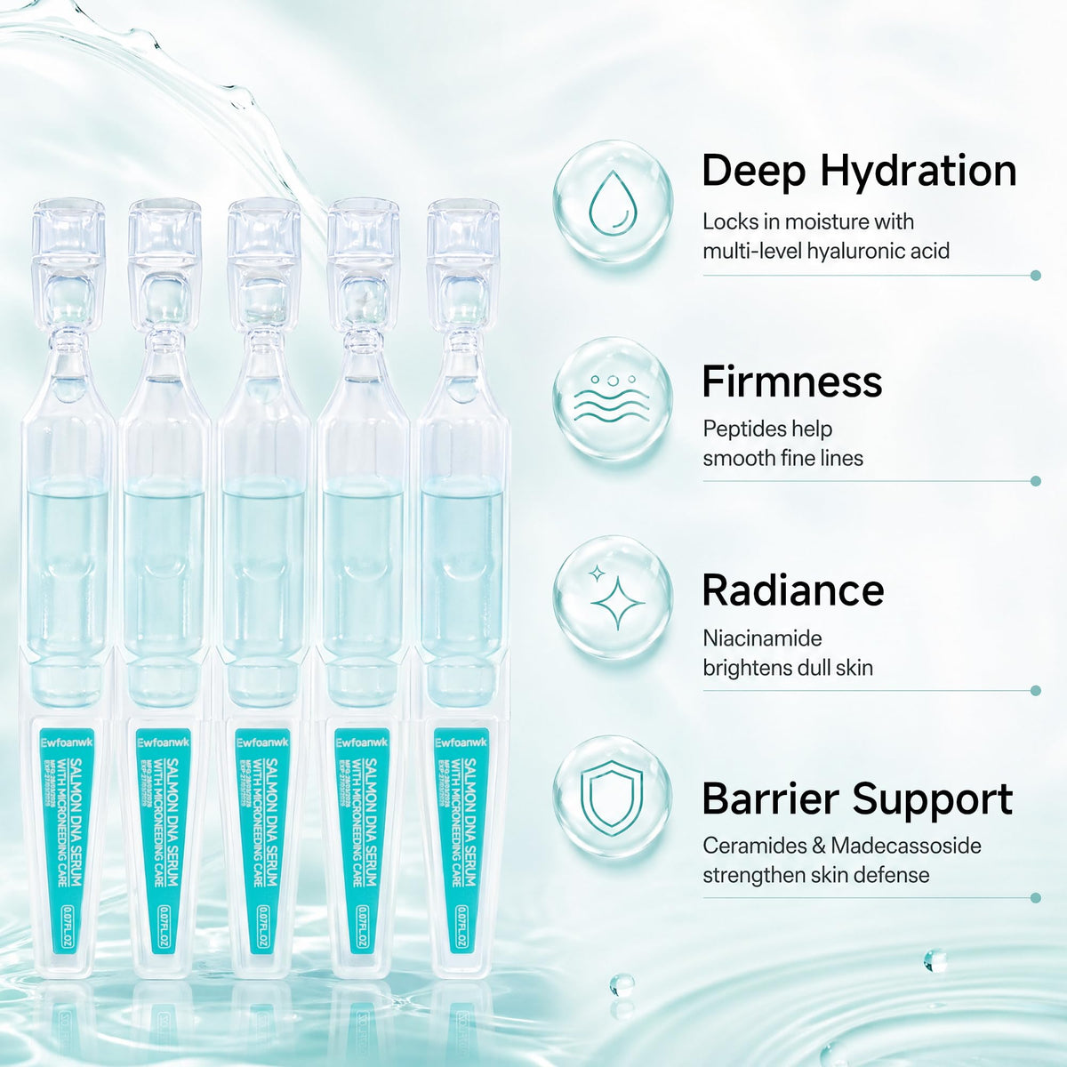 YUOJUNES hand holding ampoule to show scale and one-dose portability benefit