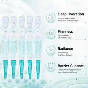 YUOJUNES hand holding ampoule to show scale and one-dose portability benefit