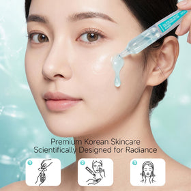 YUOJUNES lifestyle bathroom shelf with ampoules suggesting daily skincare routine