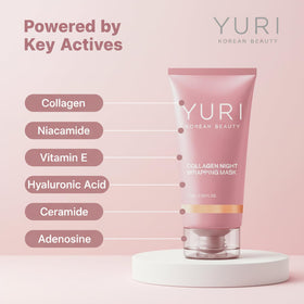YURI BEAUTY formed film on skin detail showing secure overnight barrier benefit