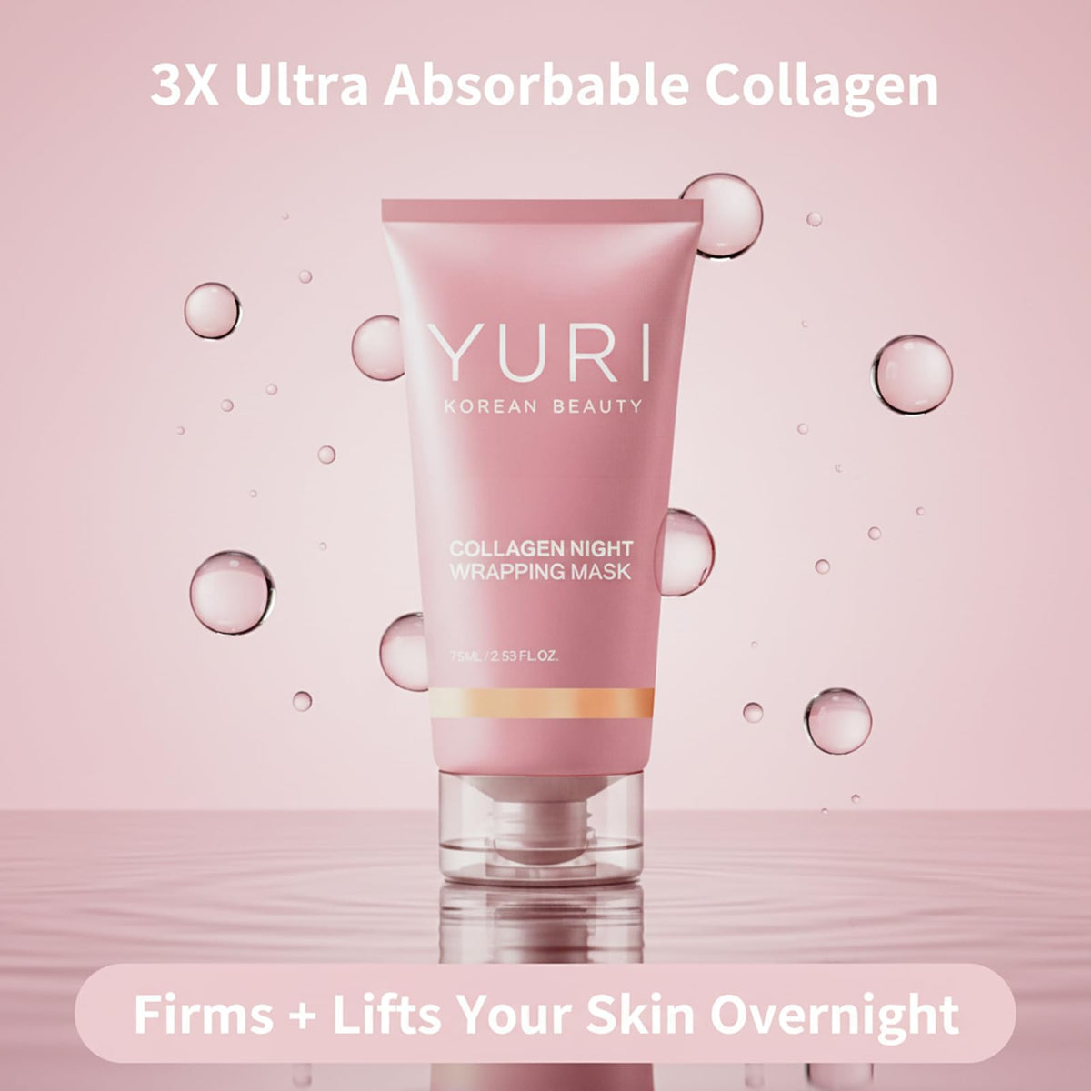 YURI BEAUTY jar open label view revealing ingredient text and clear directions benefit