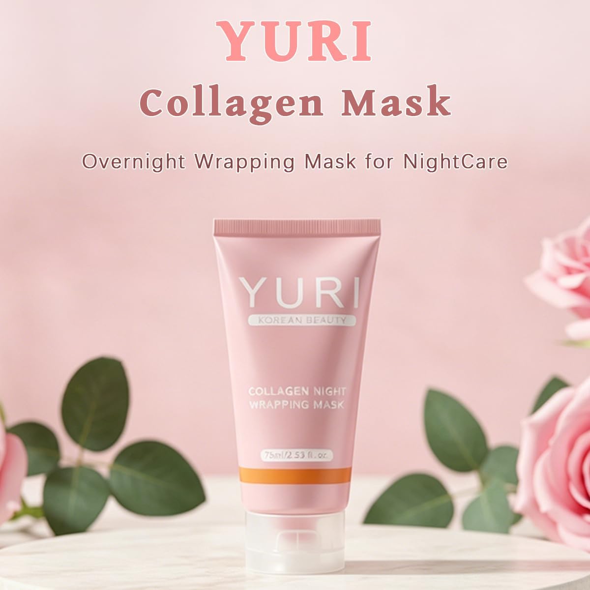YURI jar beside coin for size comparison, communicates travel-friendly 2.54 fl oz benefit